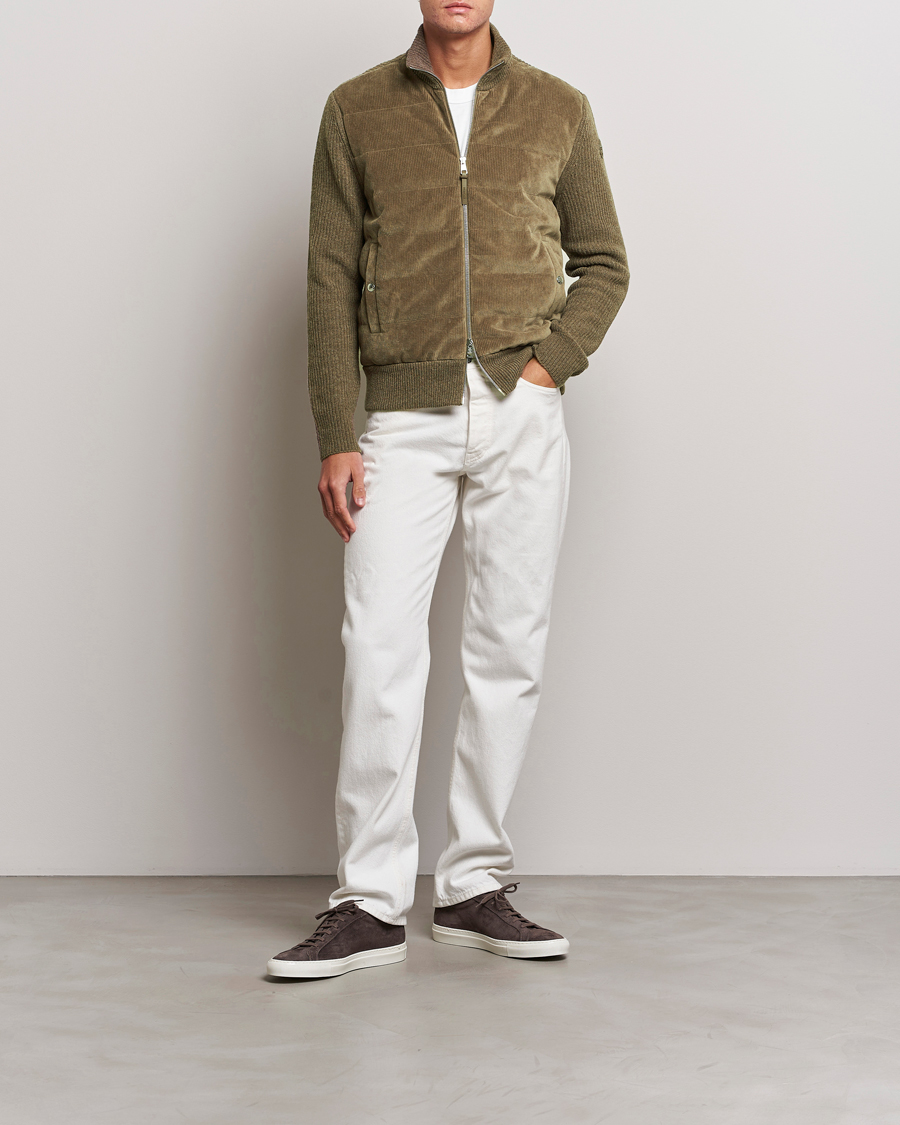 Herre | Trøjer | Moncler | Corduroy Zip Cardigan Taupe