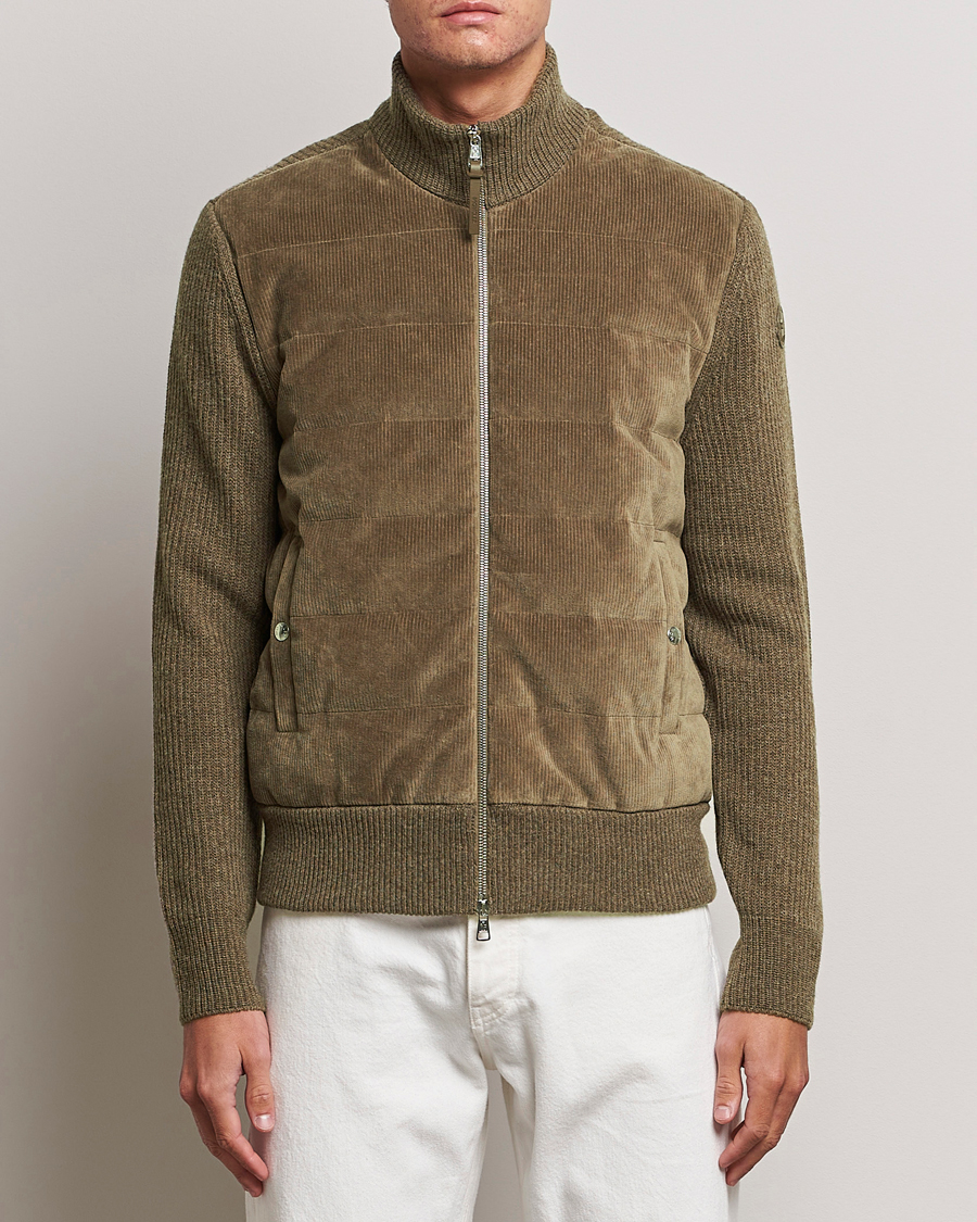 Herre | Trøjer | Moncler | Corduroy Zip Cardigan Taupe