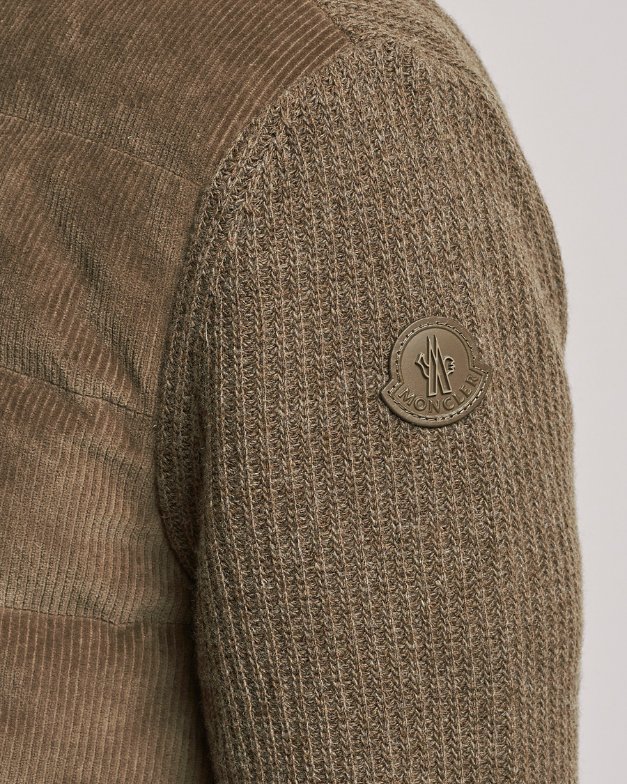 Herre | Trøjer | Moncler | Corduroy Zip Cardigan Taupe