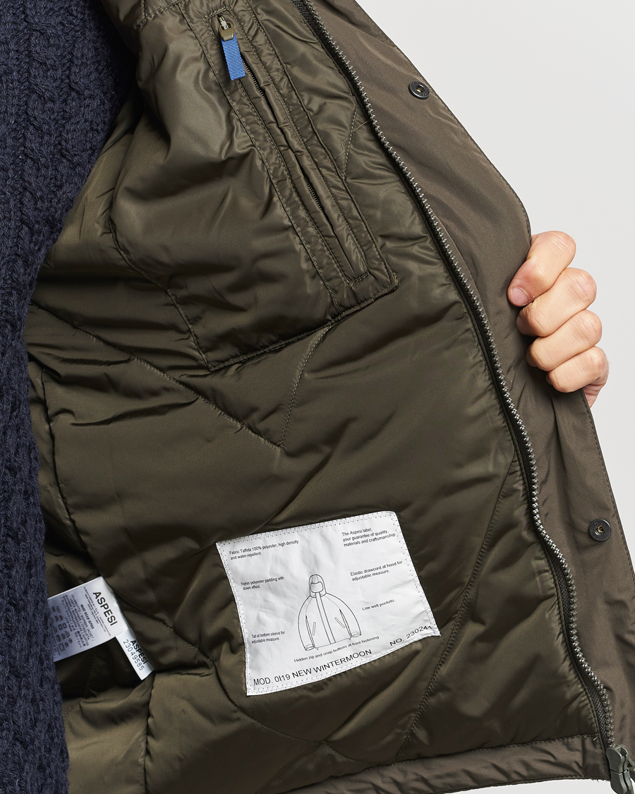 Herre | Jakker | Aspesi | Winter Moon Hooded Jacket Dark Military