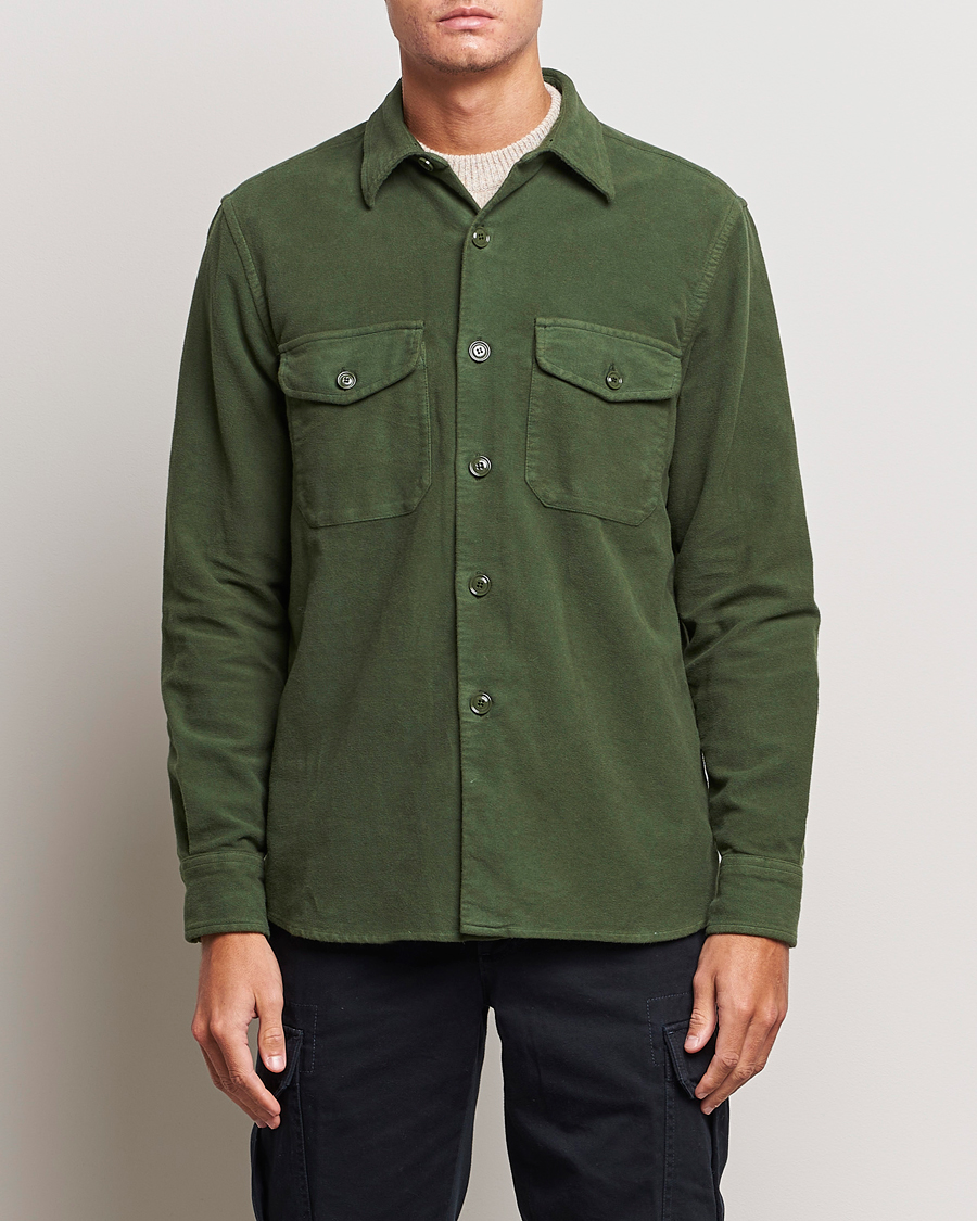Herre | Aspesi | Aspesi | Moleskine Shirt Jacket Dark Military