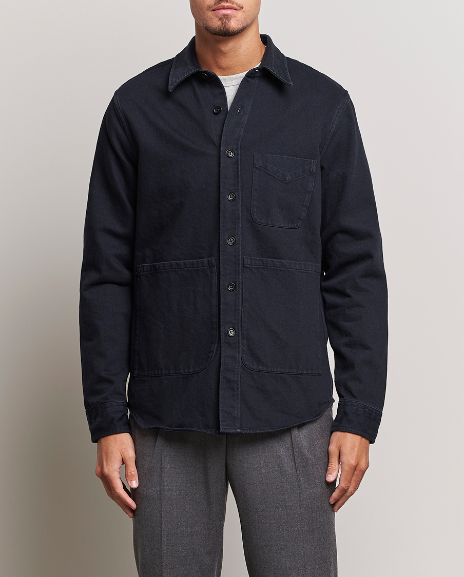 Herre | Shirt Jackets | Aspesi | Cotton Utility Shirt Navy
