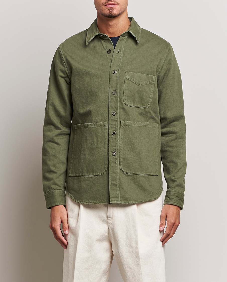Herre | Aspesi | Aspesi | Cotton Utility Shirt Military