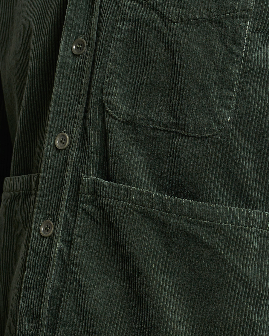 Herre | Skjorter | Aspesi | Corduroy Utility Shirt Dark Military