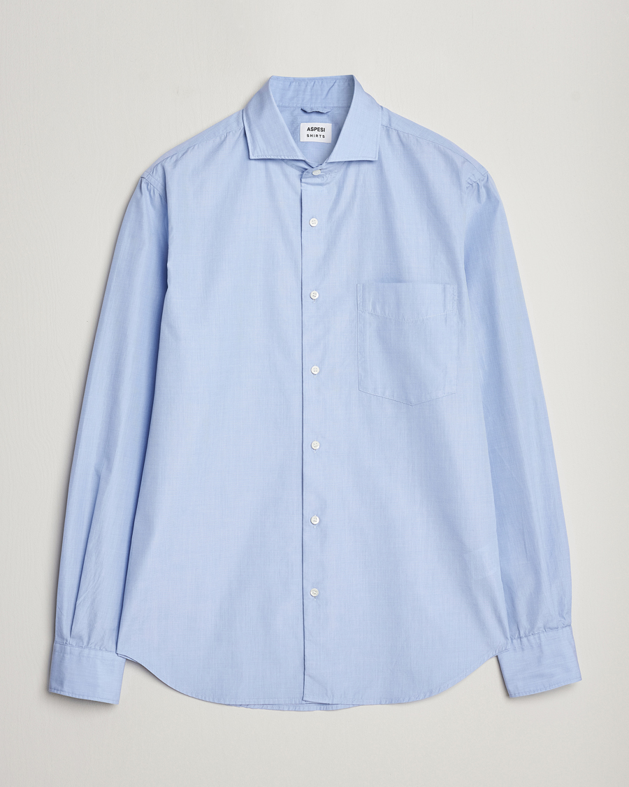 Herre | Skjorter | Aspesi | Striped Poplin Shirt Light Blue