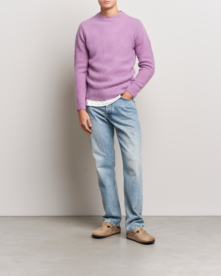 Herre | Trøjer | Aspesi | Brushed Shetland Sweater Purple