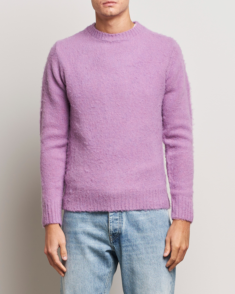 Herre | Nyheder | Aspesi | Brushed Shetland Sweater Purple