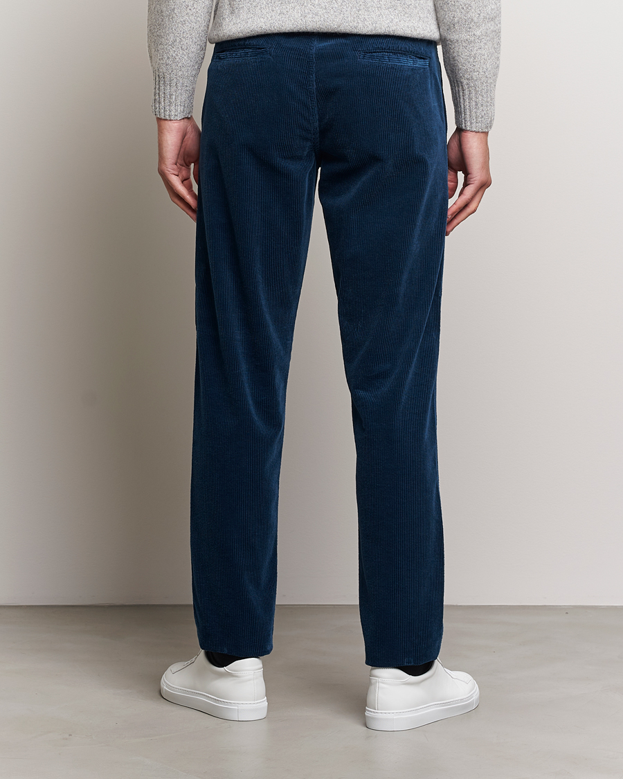 Herre | Bukser | Aspesi | Drawstring Corduroy Trousers Navy