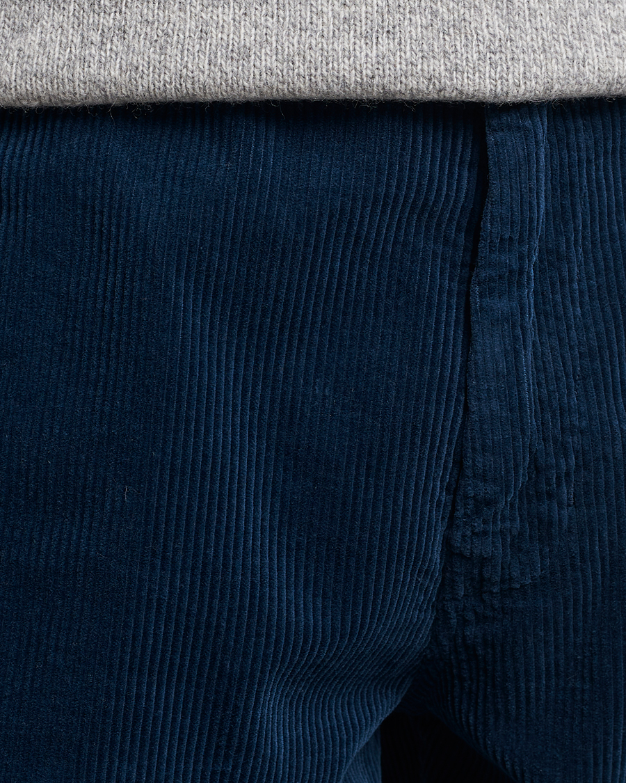 Herre | Bukser | Aspesi | Drawstring Corduroy Trousers Navy