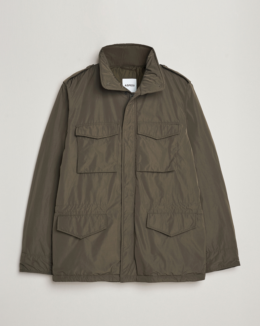 Herre | Jakker | Aspesi | Minifield Nylon Field Jacket Dark Military