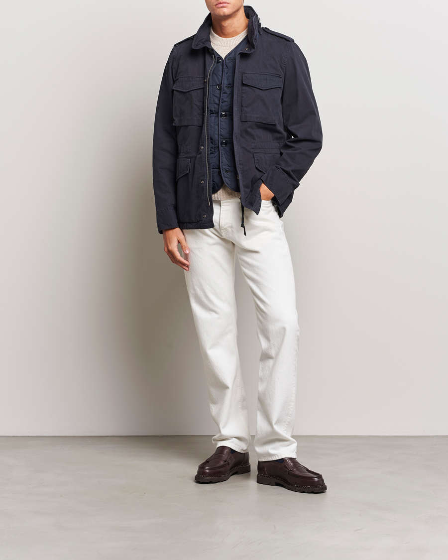 Herre | Jakker | Aspesi | Lined Cotton Field Jacket Navy