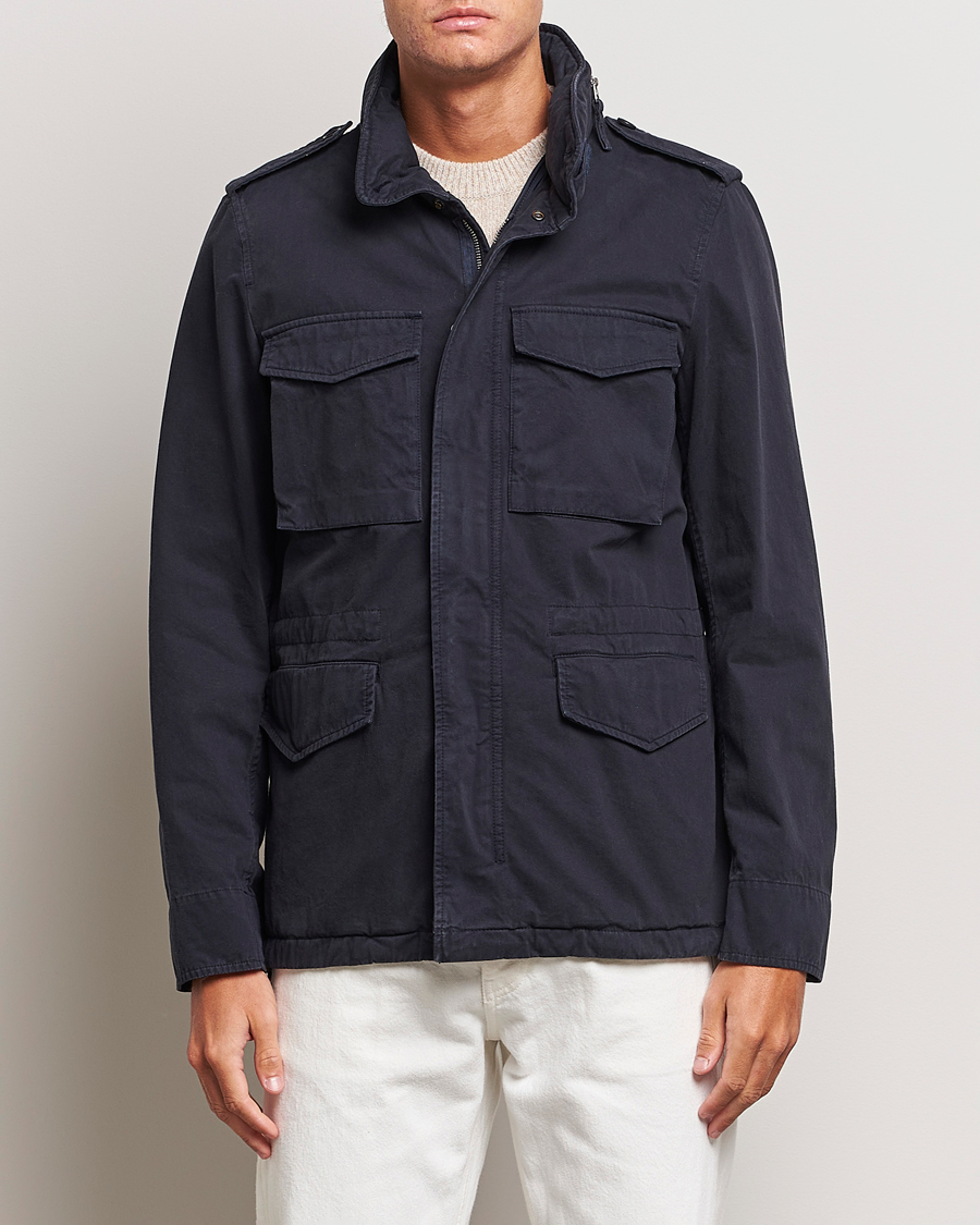 Herre | Field jackets | Aspesi | Lined Cotton Field Jacket Navy