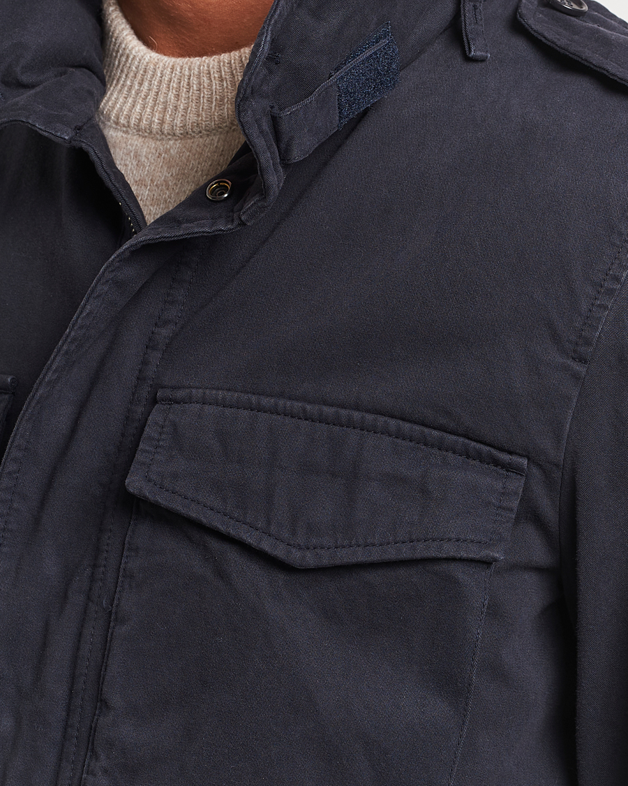 Herre | Jakker | Aspesi | Lined Cotton Field Jacket Navy