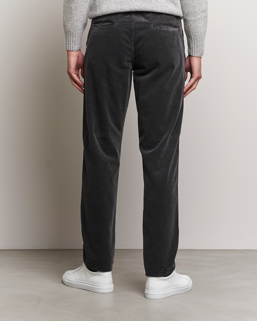 Herre | Bukser | Aspesi | Drawstring Corduroy Trousers Charcoal