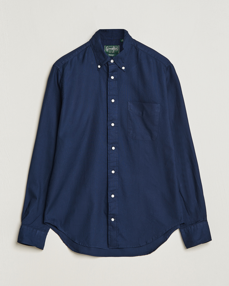 Herre | Skjorter | Gitman Vintage | Button Down Hopsack Shirt Navy