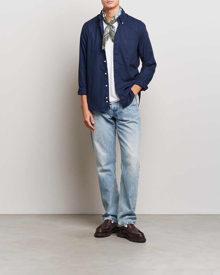 Herre | Skjorter | Gitman Vintage | Button Down Hopsack Shirt Navy