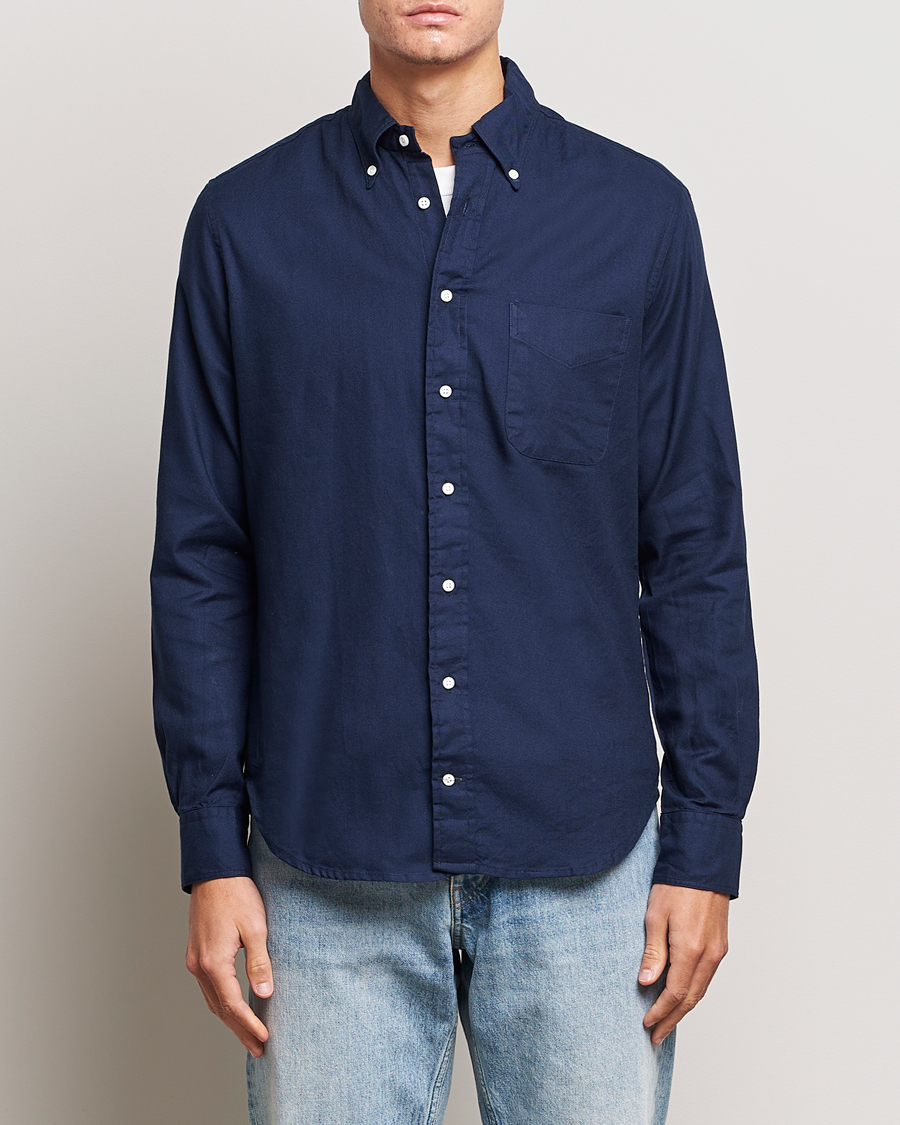 Herre | Skjorter | Gitman Vintage | Button Down Hopsack Shirt Navy