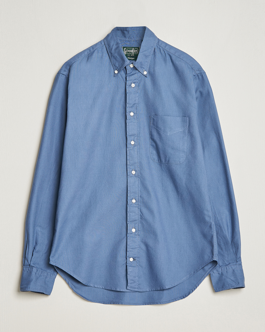 Herre | Skjorter | Gitman Vintage | Button Down Hopsack Shirt Blue