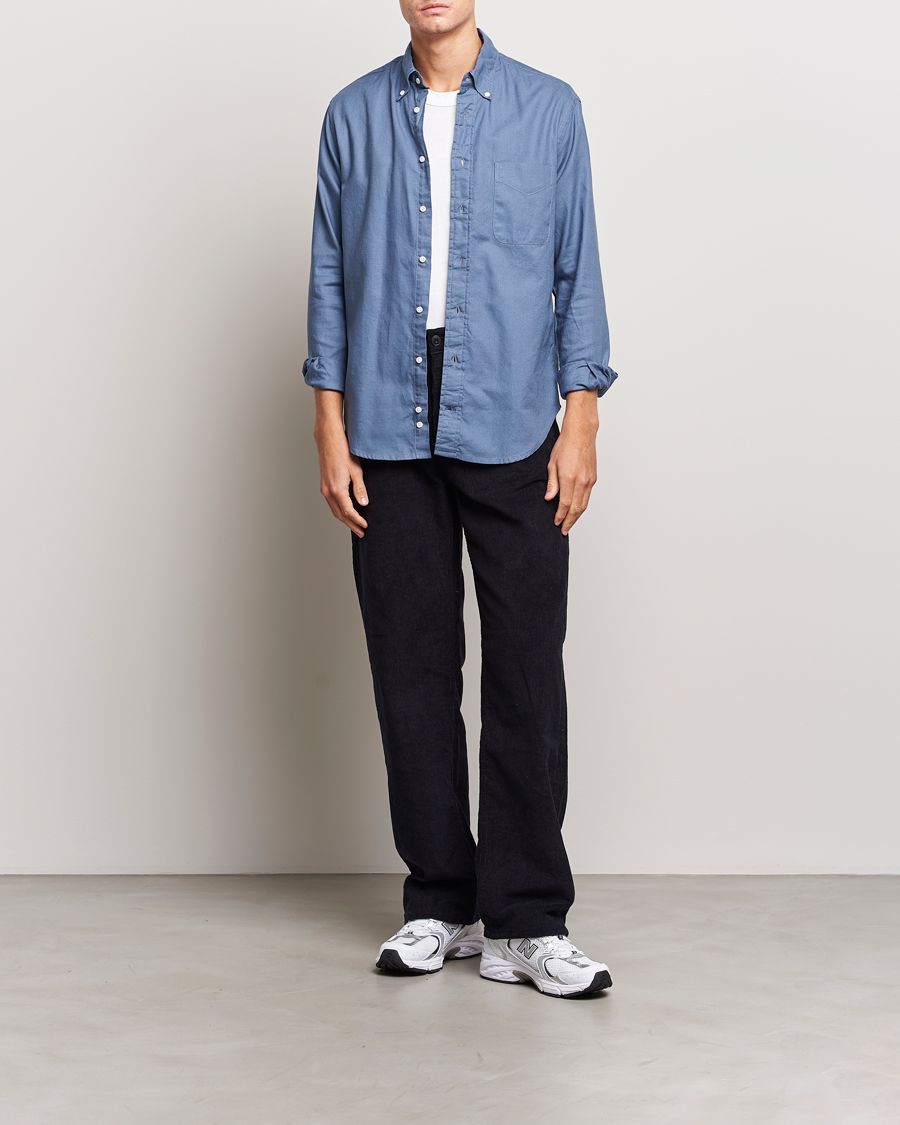 Herre | Skjorter | Gitman Vintage | Button Down Hopsack Shirt Blue