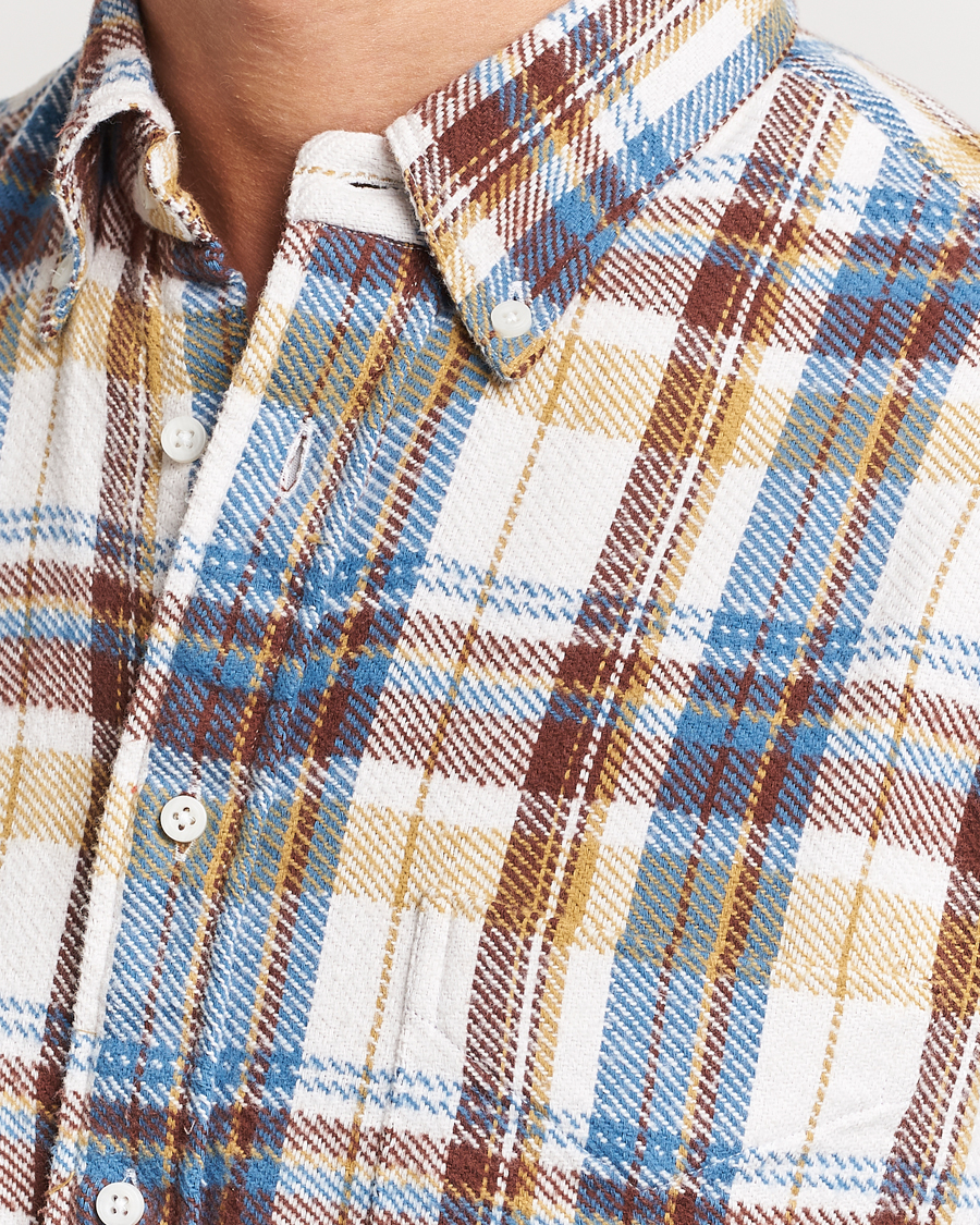 Herre | Skjorter | Gitman Vintage | Button Down Triple Yarn Shirt Brown/White Check