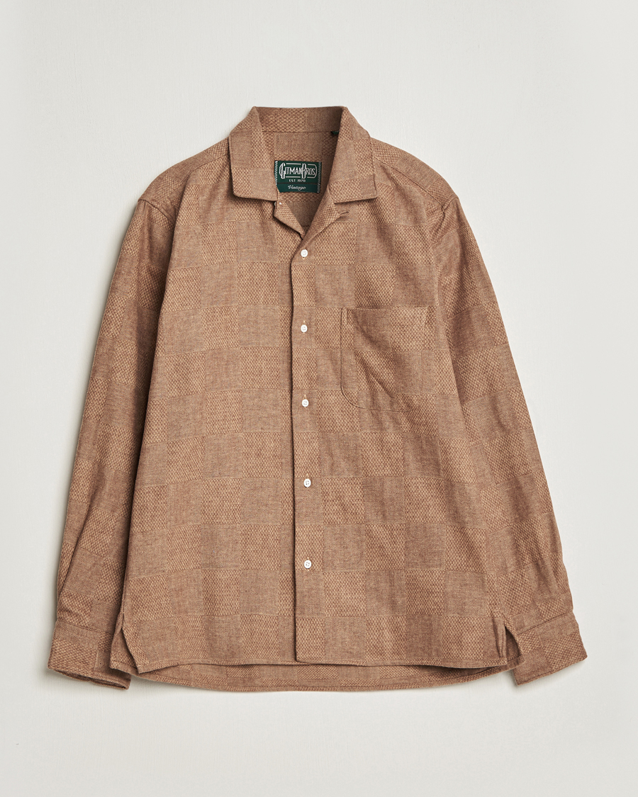 Herre | Skjorter | Gitman Vintage | Brushed Patchwork Camp Shirt Tan