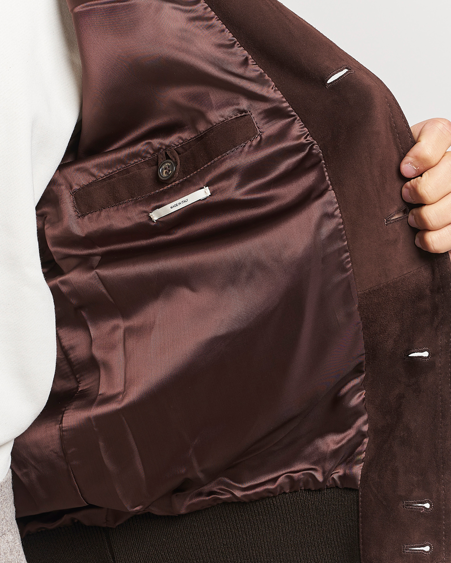 Herre | Jakker | Valstar | Valstarino Suede Jacket Dark Brown
