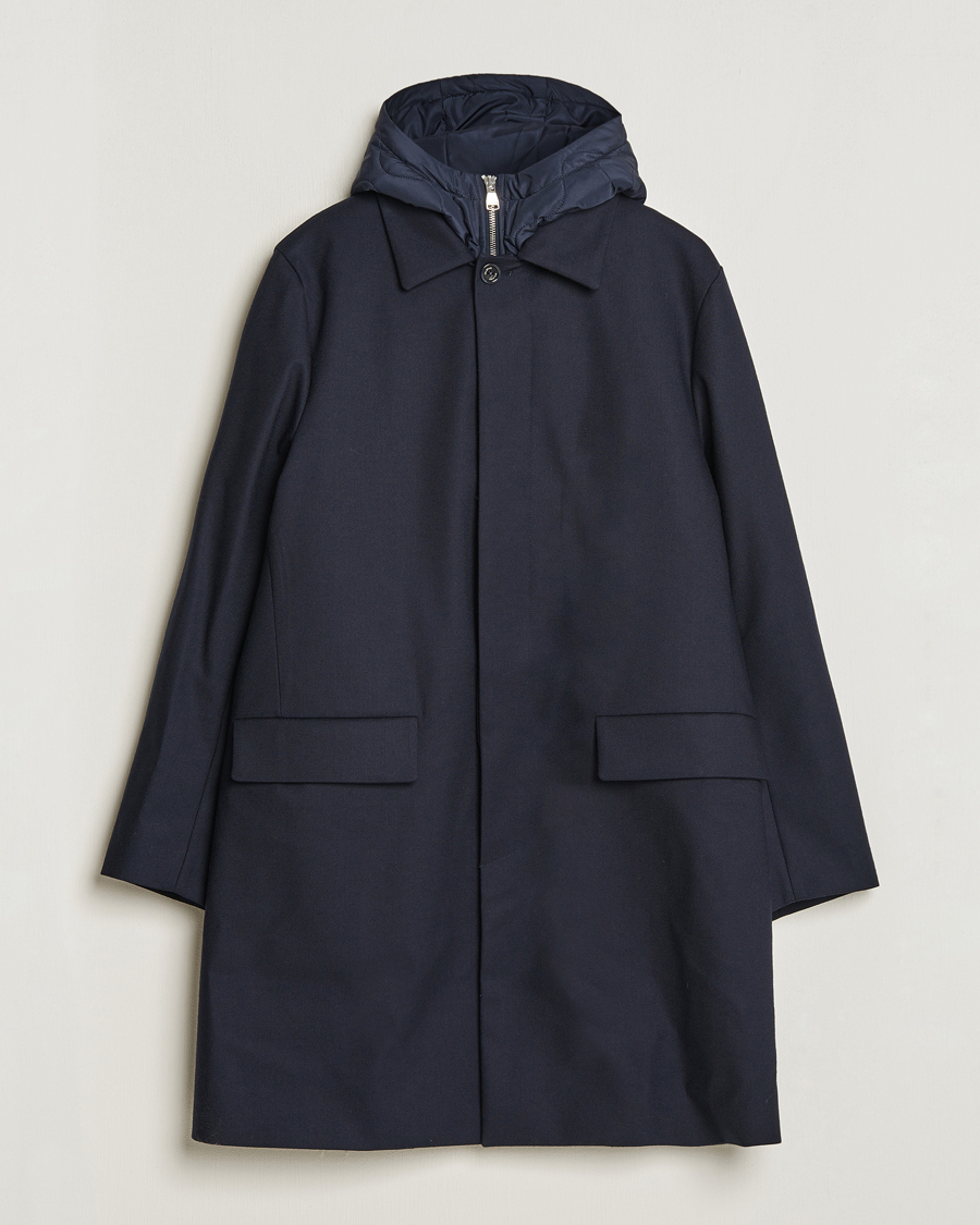 Herre | Jakker | Valstar | Waterproof 2-in-1 Flannel Overcoat Navy