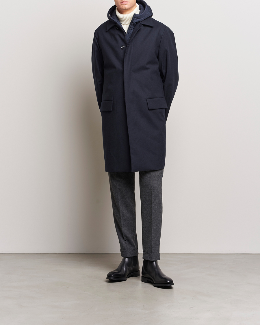 Herre | Jakker | Valstar | Waterproof 2-in-1 Flannel Overcoat Navy