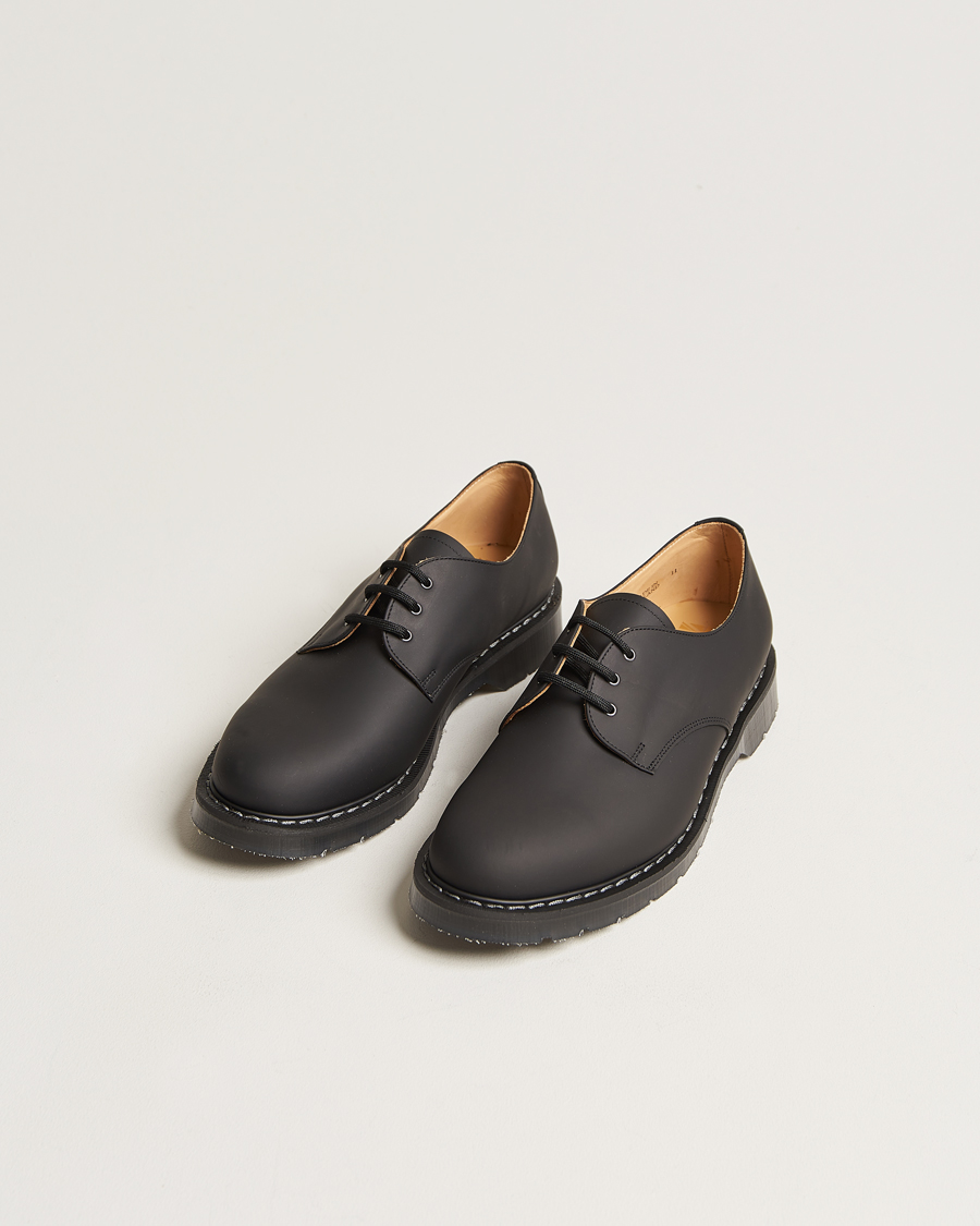 Herre | Best of British | Solovair | 3 Eye Gibson Shoe Black Greasy