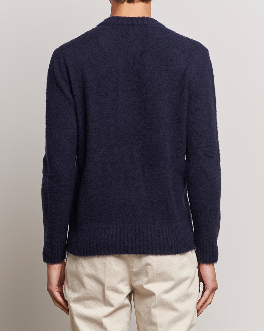 Herre | Trøjer | Piacenza Cashmere | Brushed Wool Crew Neck Navy
