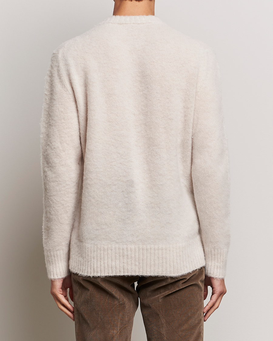 Herre | Trøjer | Piacenza Cashmere | Brushed Wool Crew Neck Beige