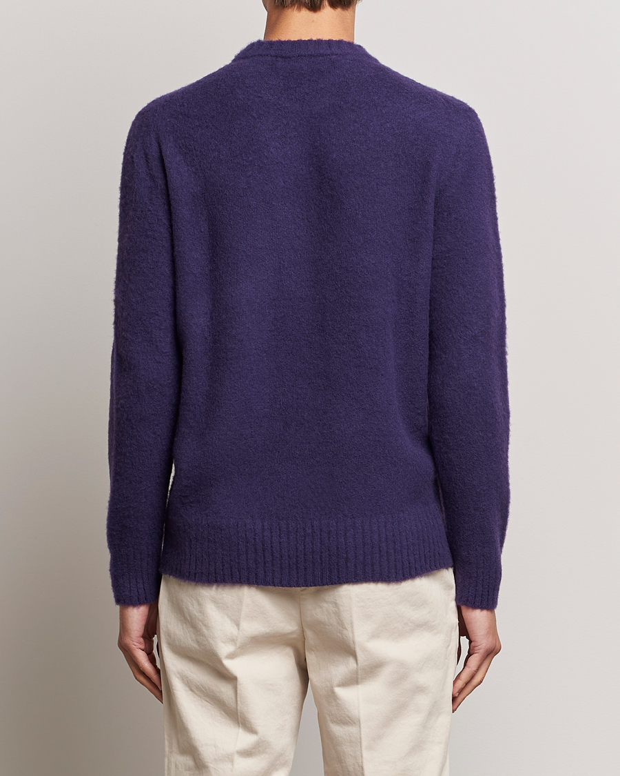 Herre | Trøjer | Piacenza Cashmere | Brushed Wool Crew Neck Dark Purple