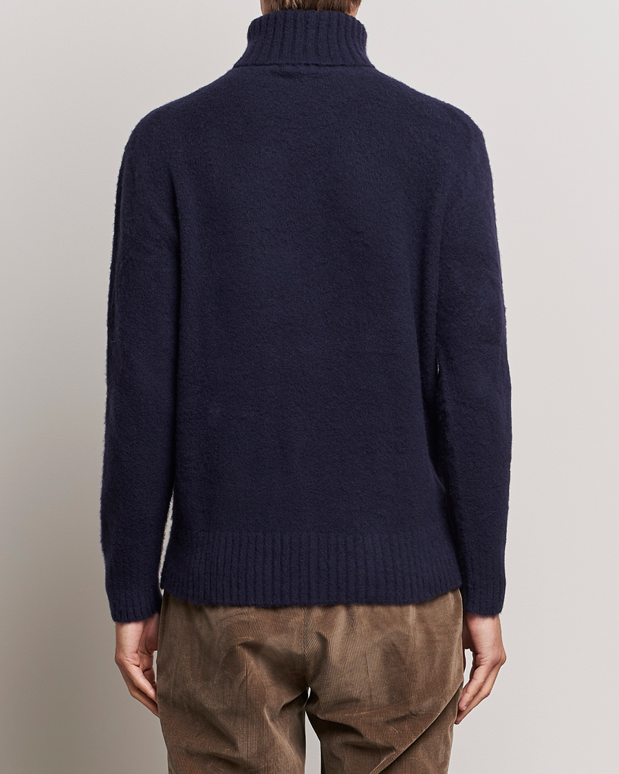 Herre | Trøjer | Piacenza Cashmere | Brushed Wool Rollneck Navy