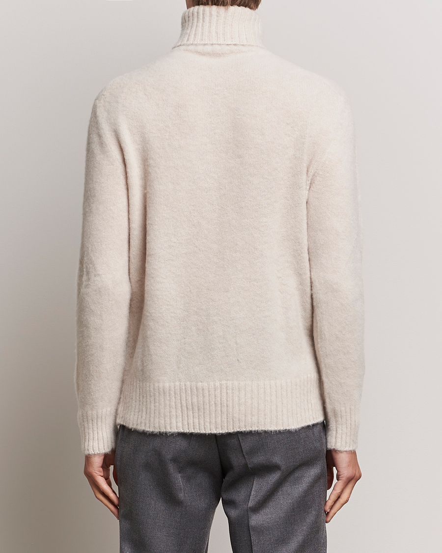 Herre | Trøjer | Piacenza Cashmere | Brushed Wool Rollneck Beige