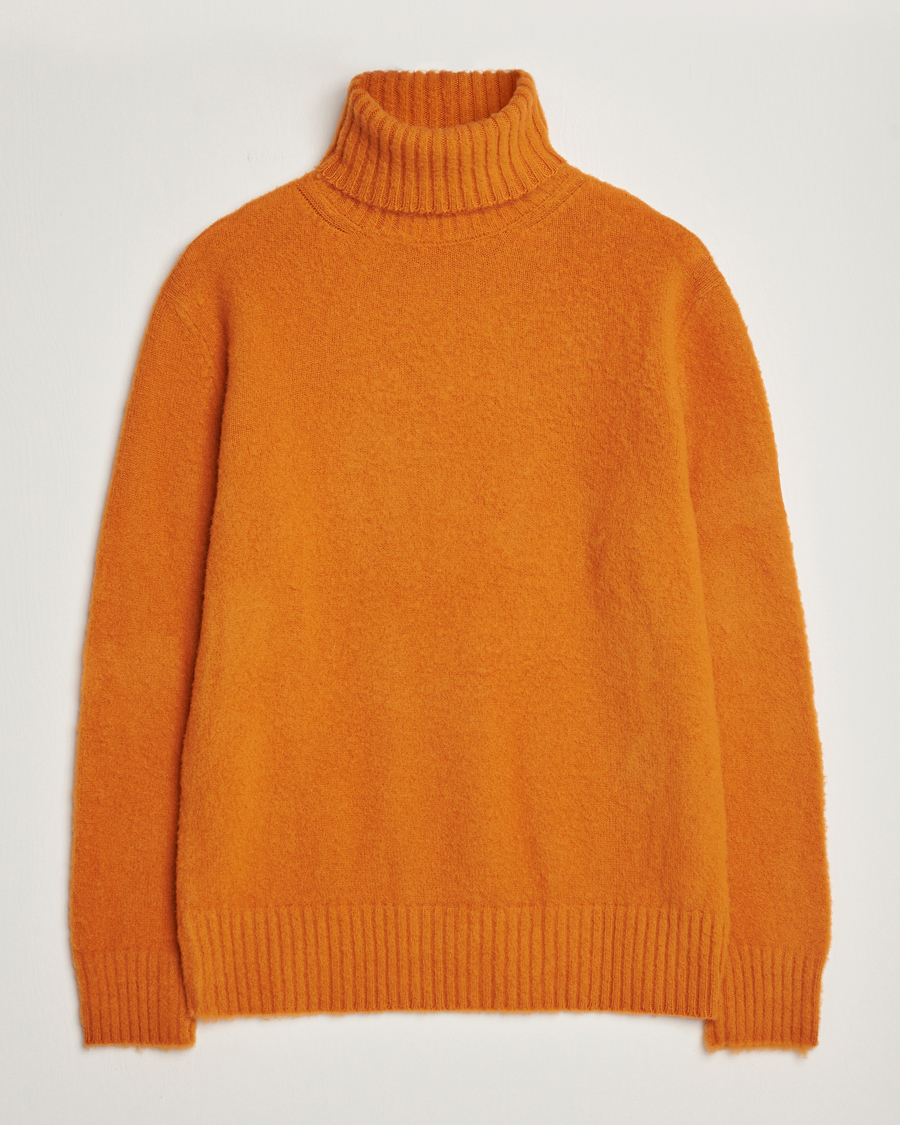 Herre | Trøjer | Piacenza Cashmere | Brushed Wool Rollneck Orange