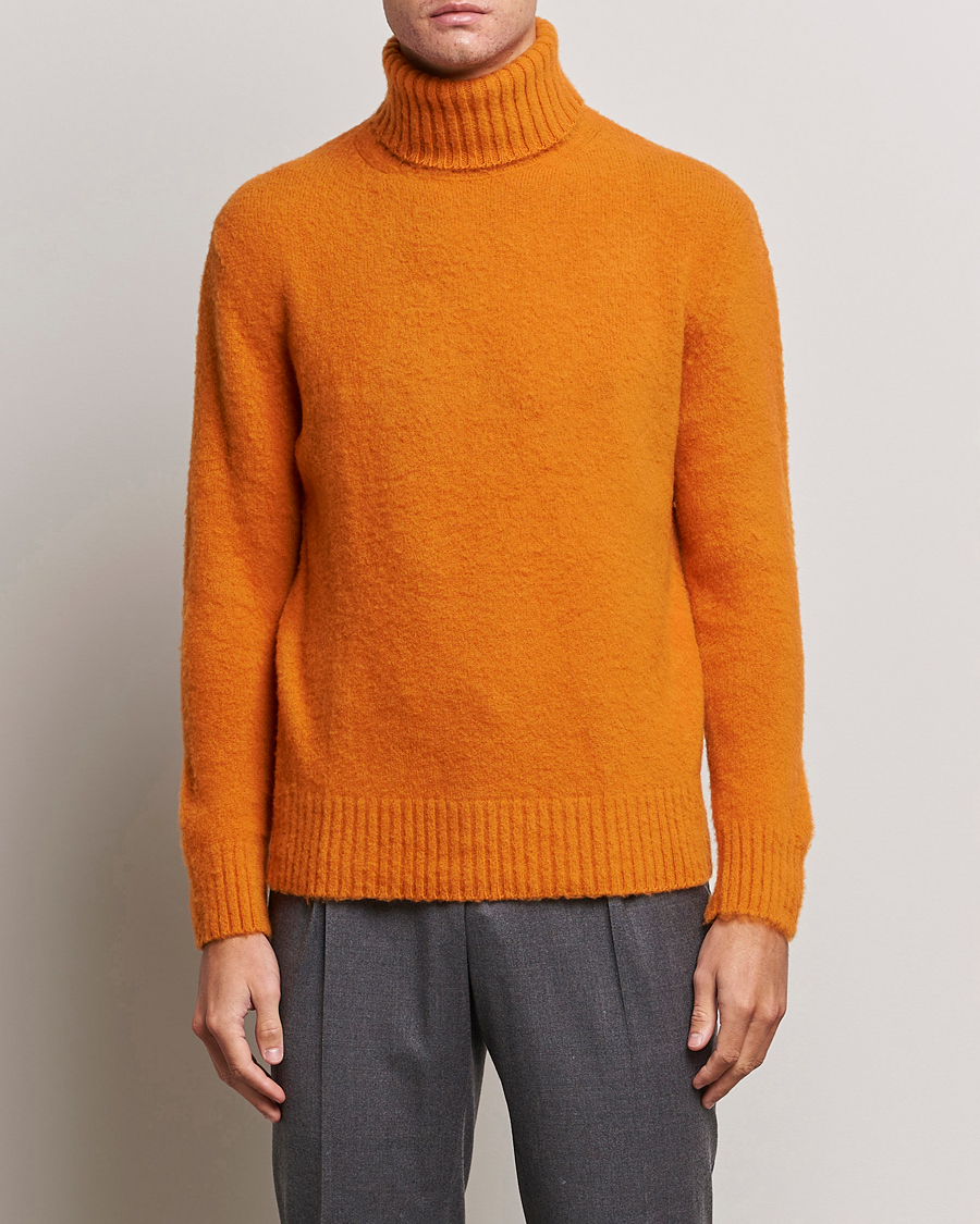 Herre | Piacenza Cashmere | Piacenza Cashmere | Brushed Wool Rollneck Orange
