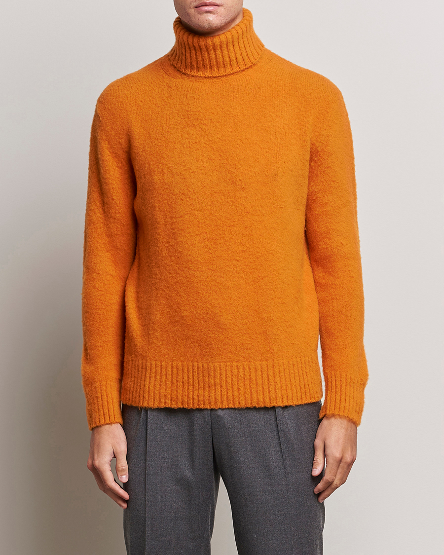 Herre | Trøjer | Piacenza Cashmere | Brushed Wool Rollneck Orange