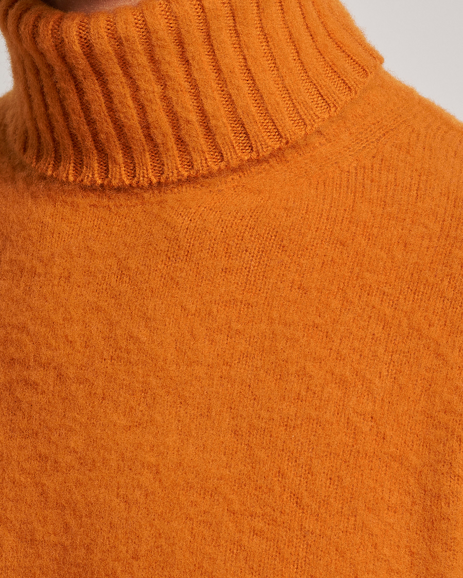 Herre | Trøjer | Piacenza Cashmere | Brushed Wool Rollneck Orange