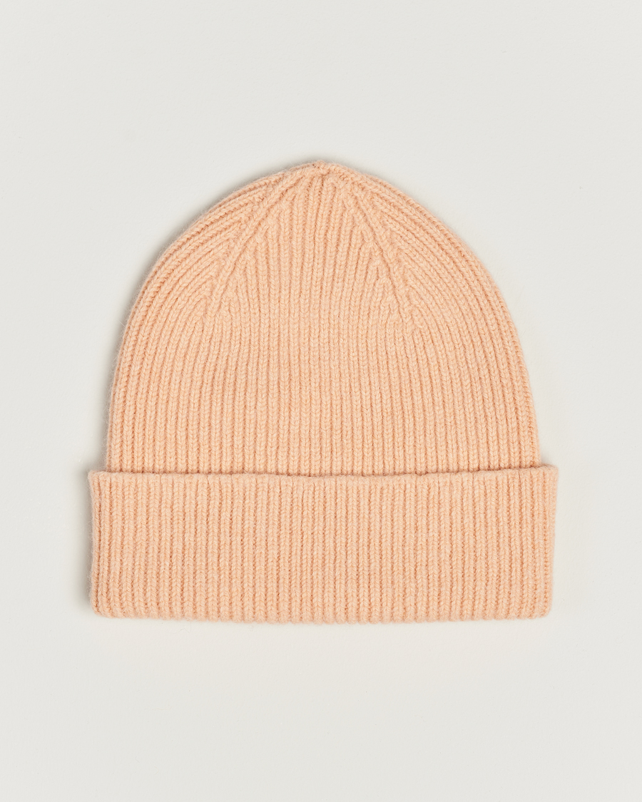 Herre | Huer | Le Bonnet | Lambswool/Caregora Beanie Peach