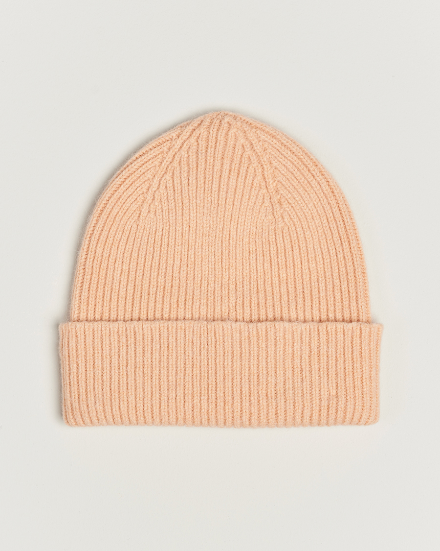 Herre | Huer | Le Bonnet | Lambswool/Caregora Beanie Peach