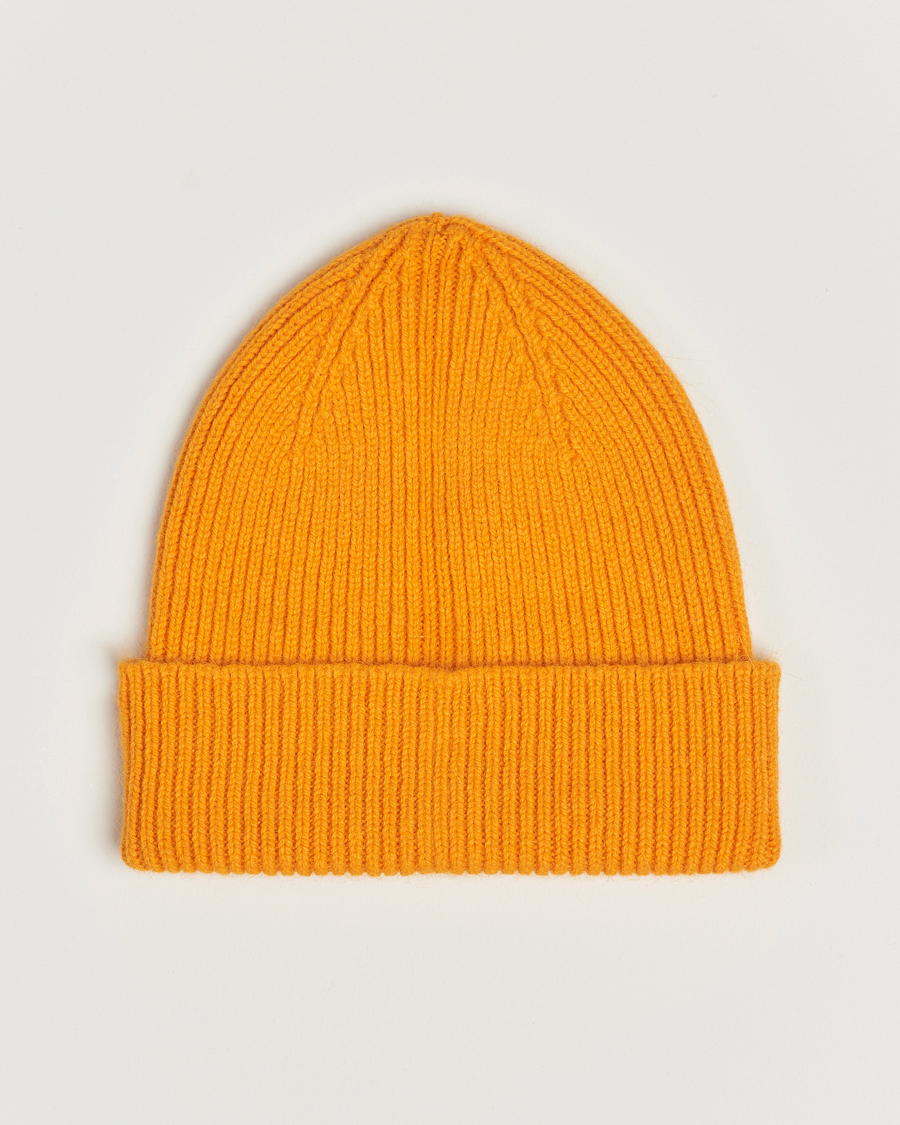 Herre | Huer | Le Bonnet | Lambswool/Caregora Beanie Orange Peel