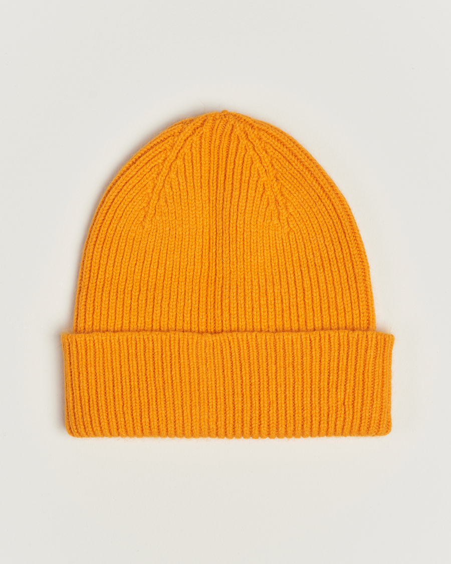 Herre | Huer | Le Bonnet | Lambswool/Caregora Beanie Orange Peel