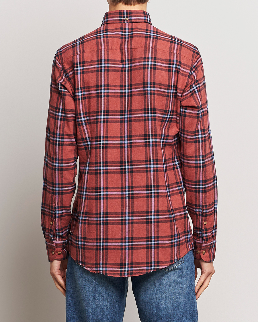 Herre | Skjorter | Eton | Regular Fit Checked Flannel Shirt Red/Navy