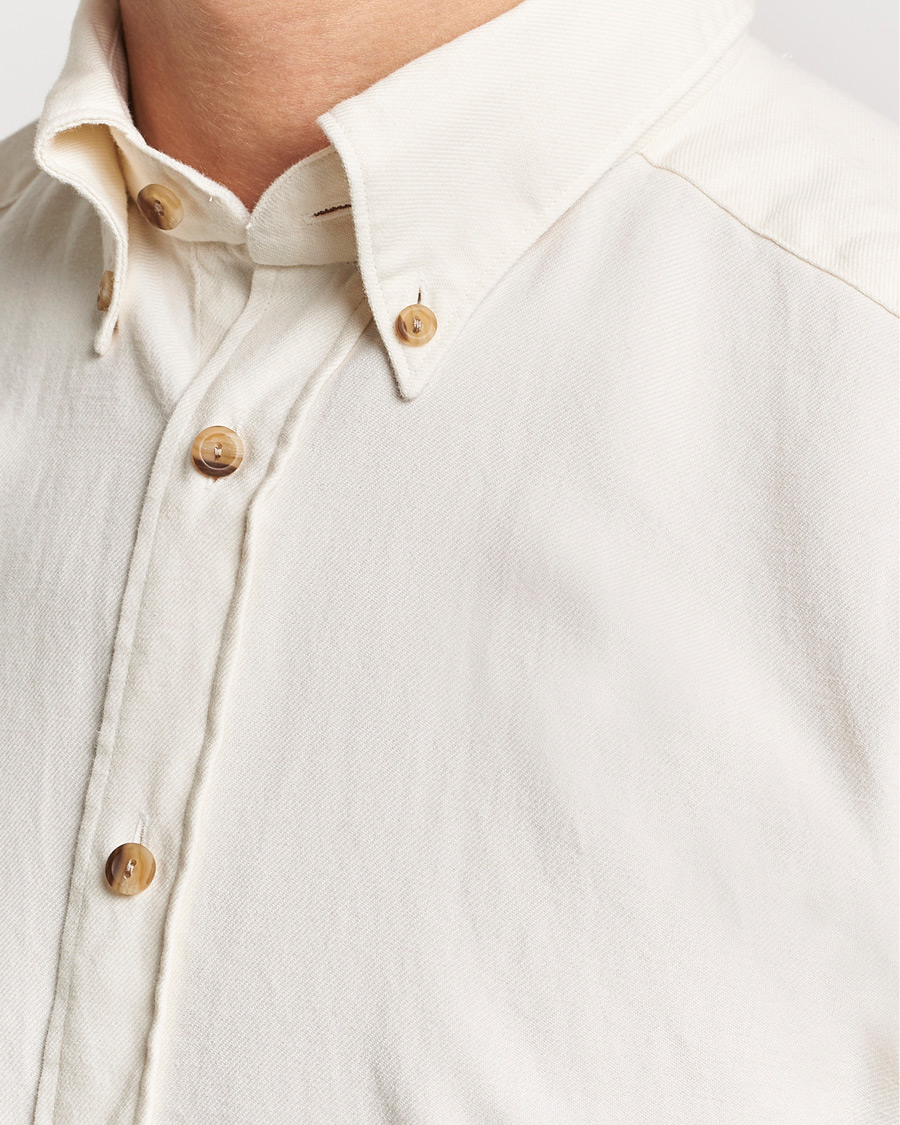 Herre | Skjorter | Eton | Slim Fit Twill Flannel Shirt Off White