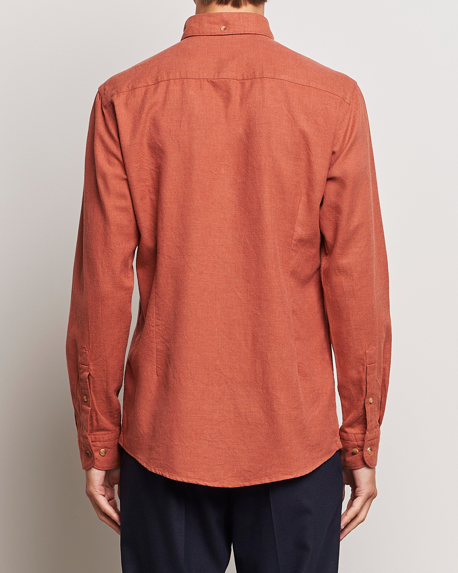 Herre | Skjorter | Eton | Slim Fit Twill Flannel Shirt Rust Red
