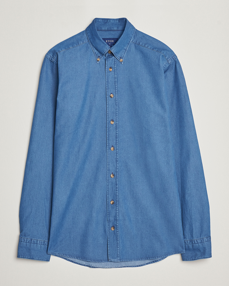 Herre | Skjorter | Eton | Slim Fit Denim Shirt Blue