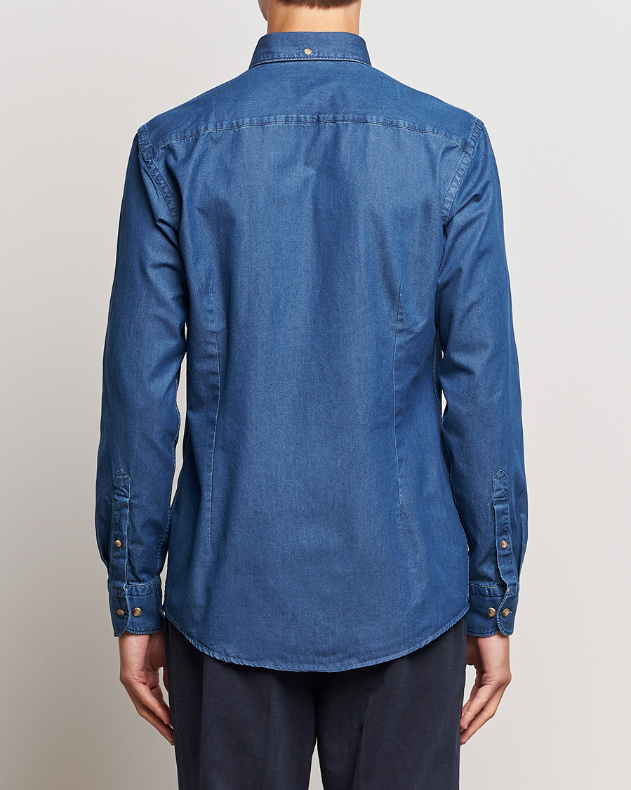 Herre | Skjorter | Eton | Slim Fit Denim Shirt Dark Blue