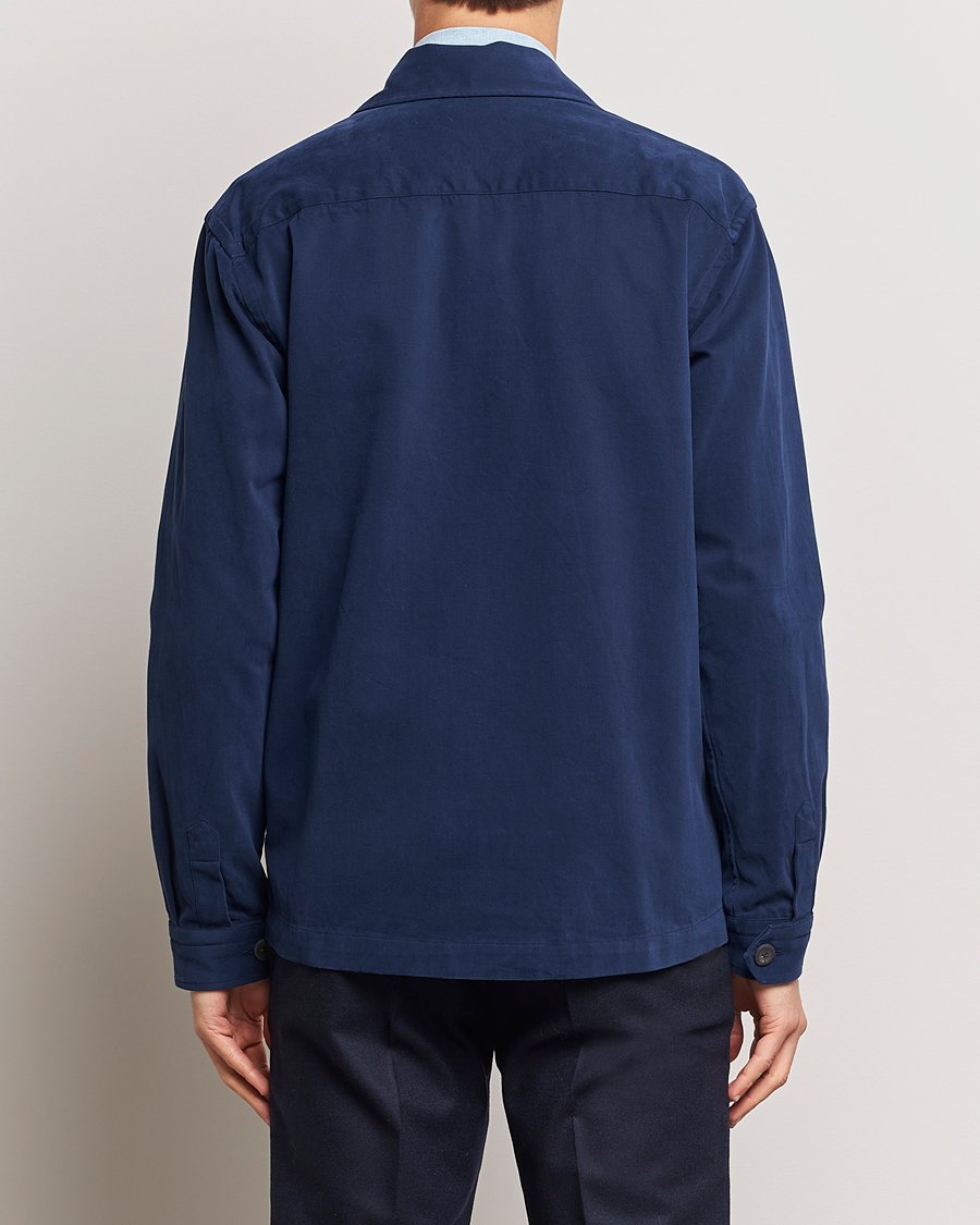 Herre | Skjorter | Eton | Twill Moleskin Overshirt Navy Blue