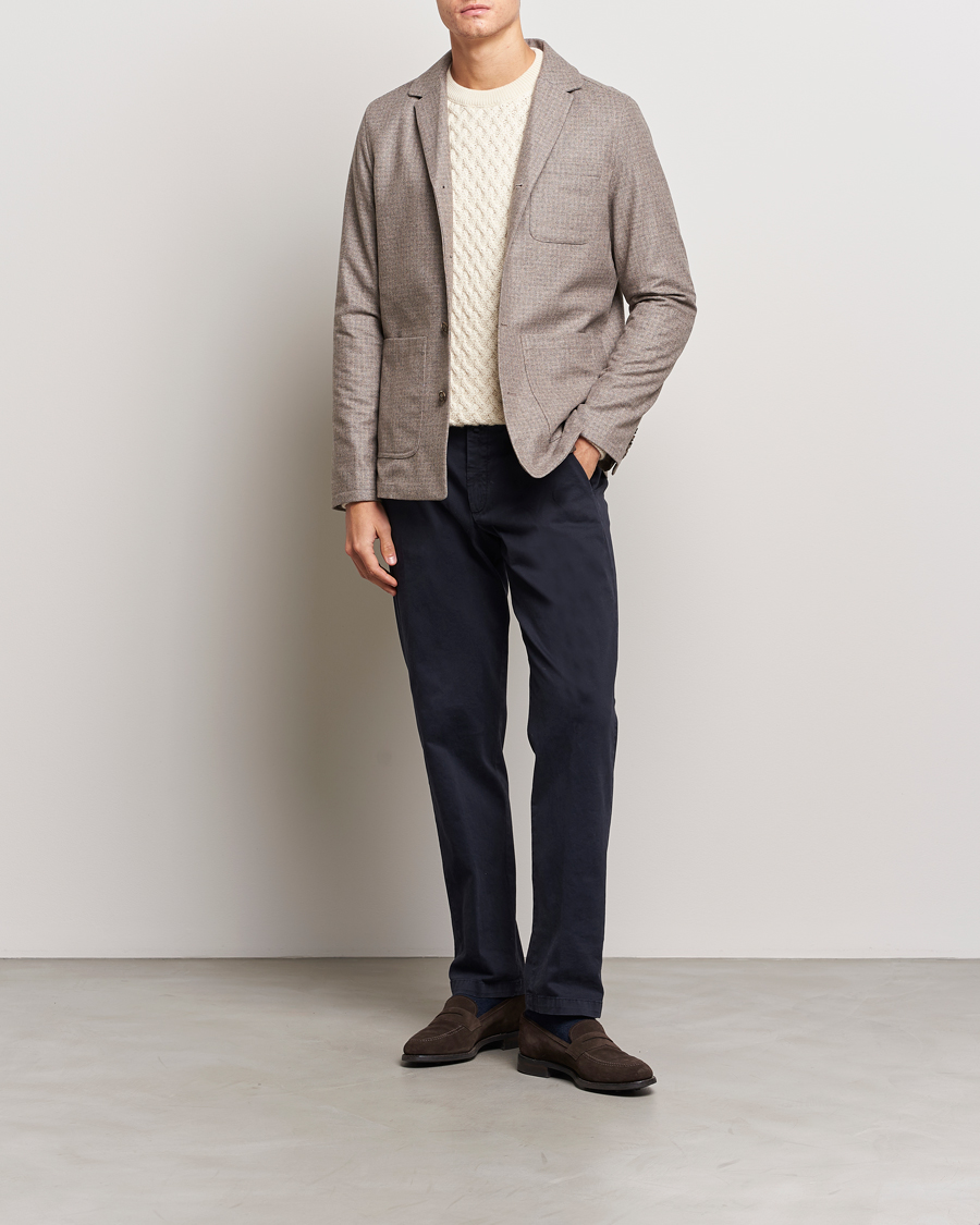 Herre | Skjorter | Eton | Wool/Cashmere Checked Overshirt Brown