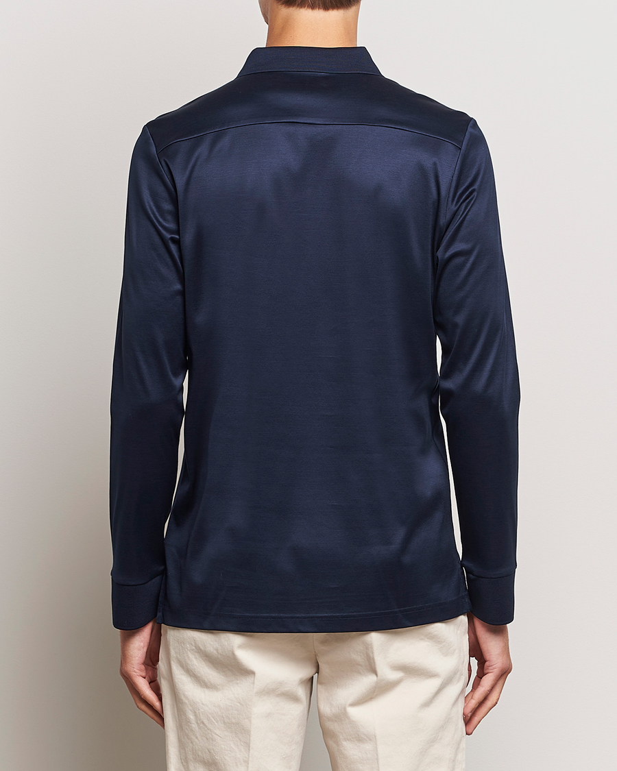 Herre | Trøjer | Eton | Filo Di Scozia Long Sleeve Polo Navy Blue